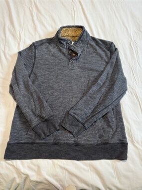 G.H. Bass & Co. Men's Heathered Dark Gray 1/4 Button Pullover SIZE XXL